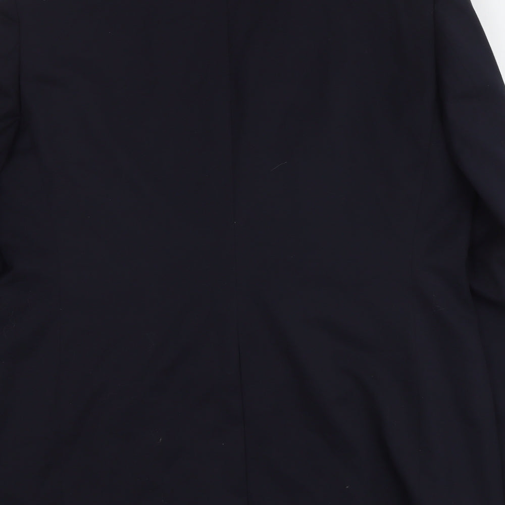 Brand and care label for Autograph men’s blue wool jacket suit jacket, size M, regular