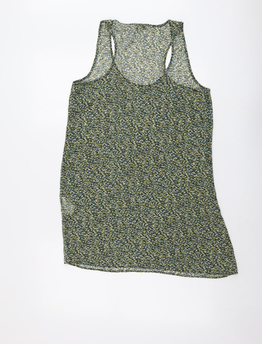 Axara Paris Womens Multicoloured Geometric Polyester Basic Tank Size M Scoop Neck