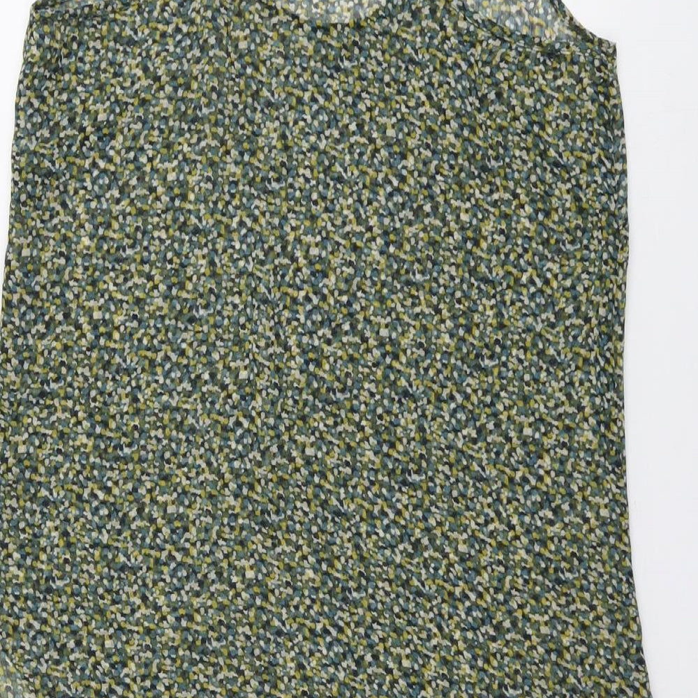 Axara Paris Womens Multicoloured Geometric Polyester Basic Tank Size M Scoop Neck