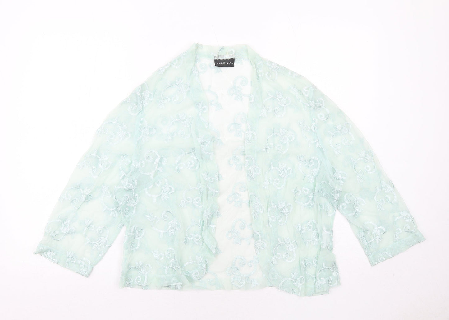 Alex & Co. Womens Green Nylon Basic Blouse Size 20 V-Neck