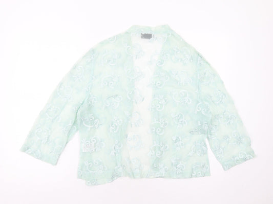 Alex & Co. Womens Green Nylon Basic Blouse Size 20 V-Neck