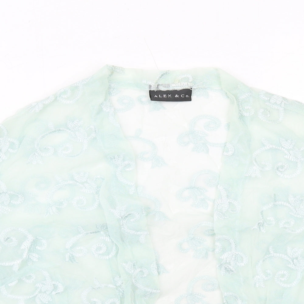 Alex & Co. Womens Green Nylon Basic Blouse Size 20 V-Neck