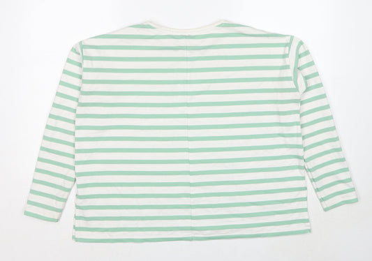 ASOS Womens White Striped Cotton Pullover Sweatshirt Size 10 Pullover