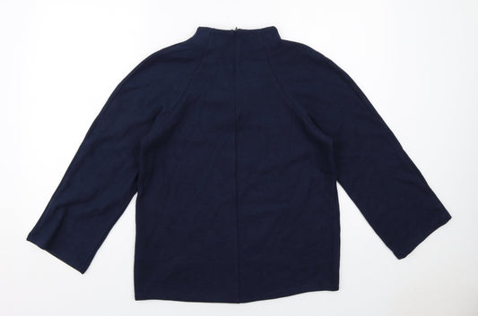 Marks and Spencer Womens Blue Polyester Pullover Sweatshirt Size 12 Zip