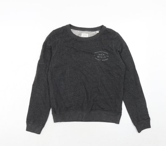 Womens UK 6 Regular Jack Wills Grey Pullover Sweatshirt