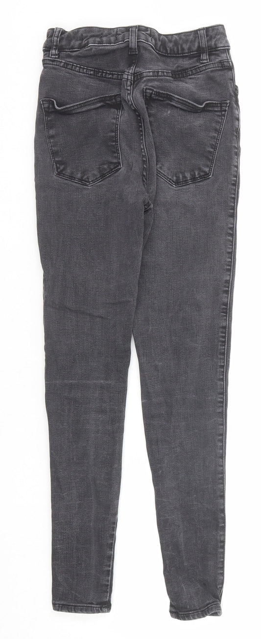 New Look Womens Black Cotton Skinny Jeans Size 6 Regular Zip - Waist 22 inches