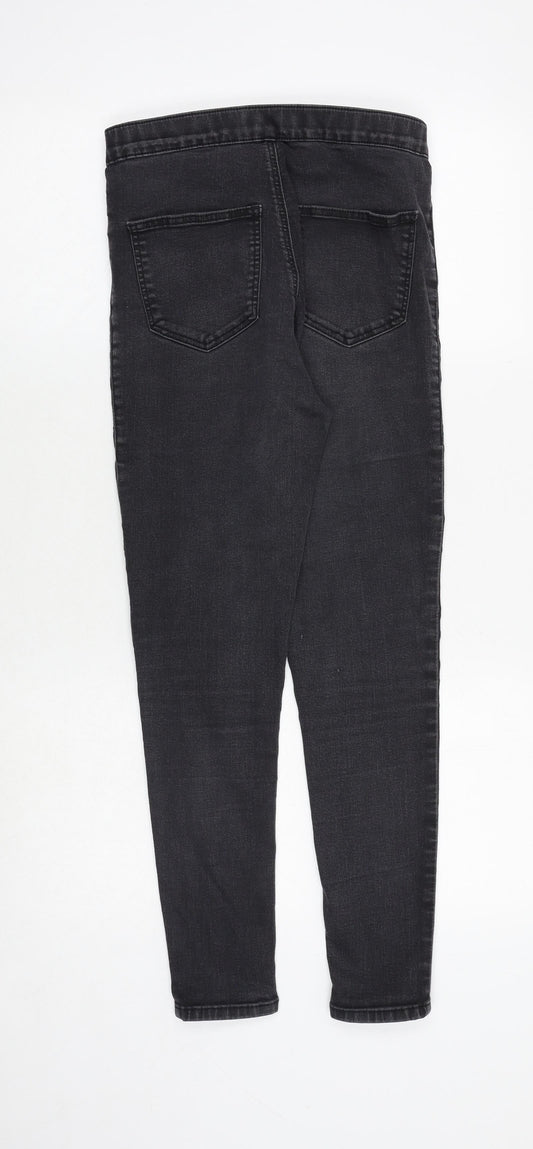 Topshop Womens Grey Cotton Skinny Jeans Size 28 in Regular Zip