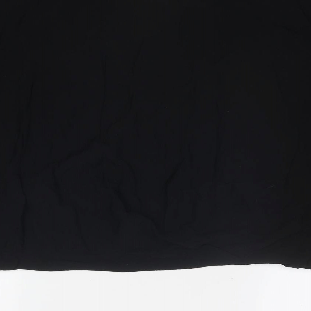 Lamorena Womens Black Polyester Basic Blouse Size 10 Round Neck