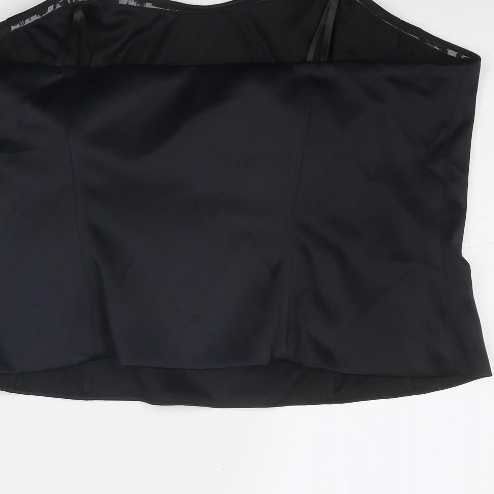 Marks and Spencer Womens Black Polyester Cropped Tank Size 24 Sweetheart