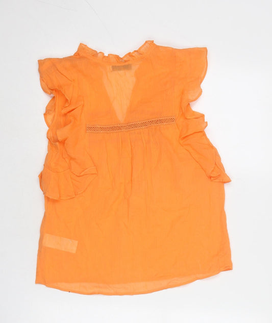 Womens UK Size 6 Mint Velvet Orange Cotton Blouse