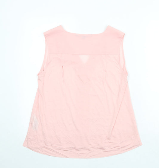 French Connection Womens Pink Polyester Basic Tank Size S V-Neck