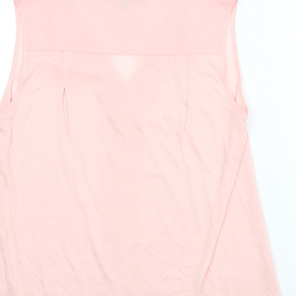 French Connection Womens Pink Polyester Basic Tank Size S V-Neck
