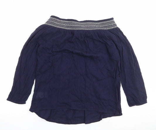 Gap Womens Blue Viscose Basic Blouse Size S Off the Shoulder