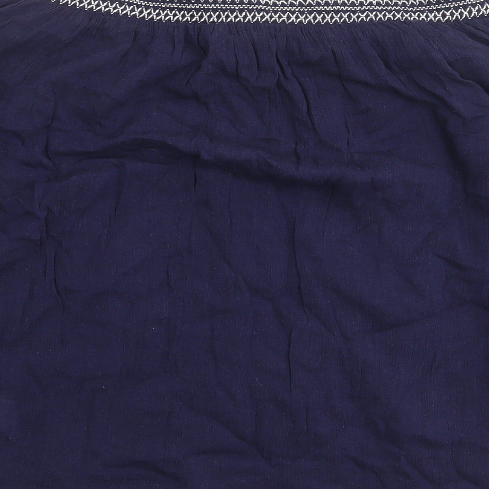 Gap Womens Blue Viscose Basic Blouse Size S Off the Shoulder
