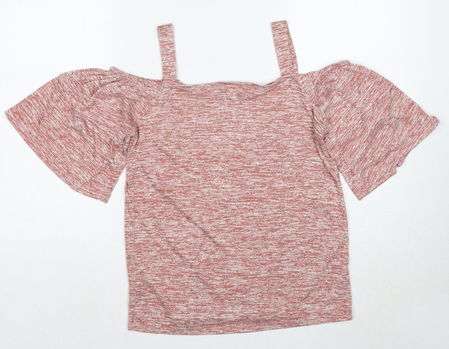 Klass Womens Red Viscose Basic Blouse Size S Off the Shoulder