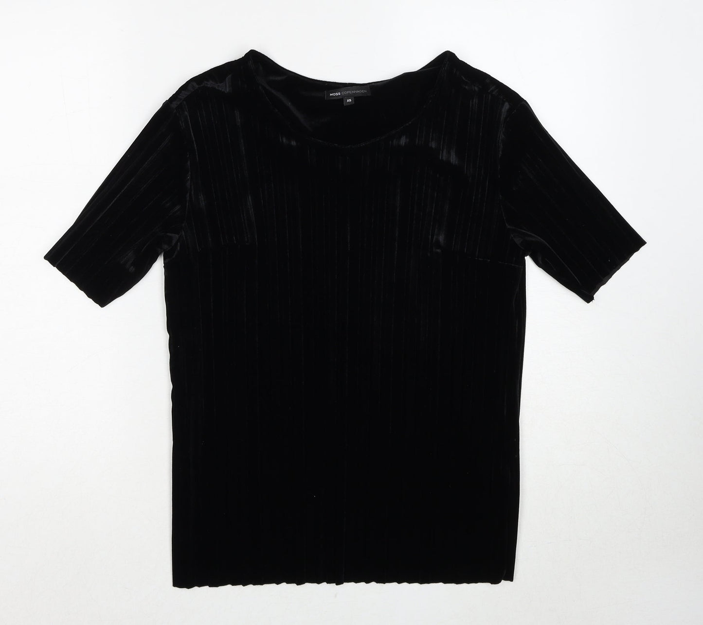 Moss Copenhagen Womens Black Round Neck Polyester Pullover Jumper Size XS