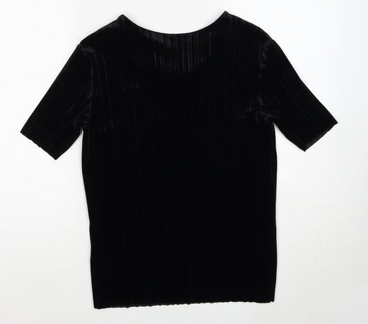 Moss Copenhagen Womens Black Round Neck Polyester Pullover Jumper Size XS