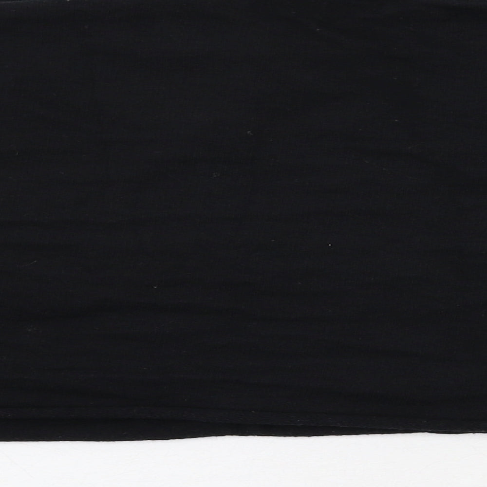 Brand and care label for ASOS women’s black polyester pullover sweatshirt, size UK 6, pullover