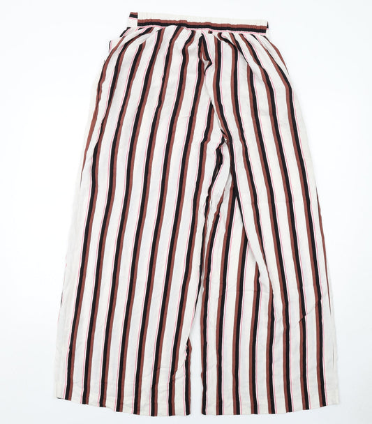 Monki Womens Multicoloured Striped Viscose Trousers Size S Regular