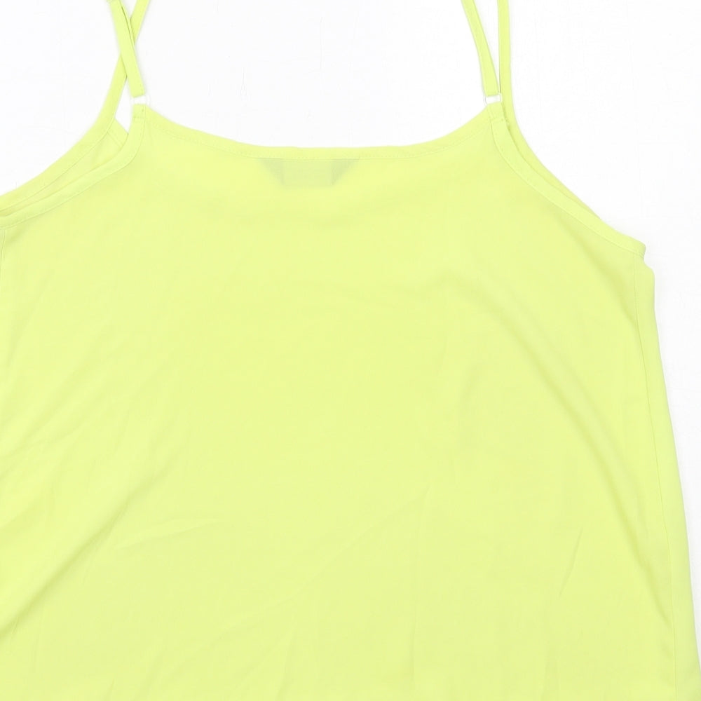 Dorothy Perkins Womens Yellow Polyester Camisole Tank Size 14 Scoop Neck