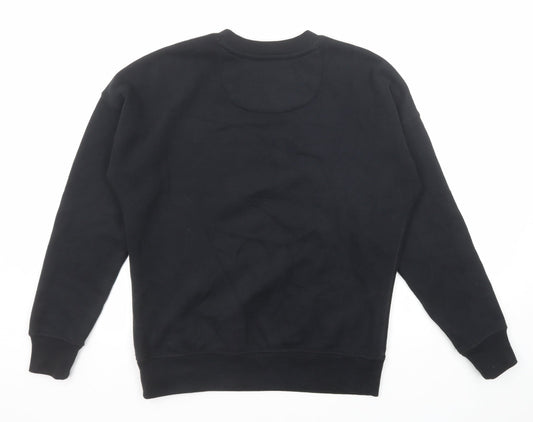 Jack Wills Womens Black Cotton Pullover Sweatshirt Size 6 Pullover