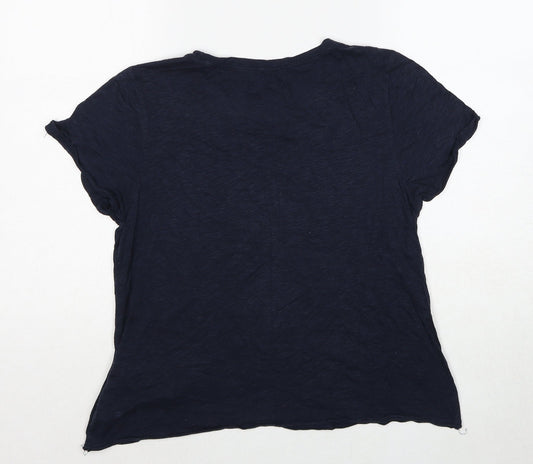 Hollister Womens Blue Cotton Basic Blouse Size M Round Neck - Not Photo Shopped