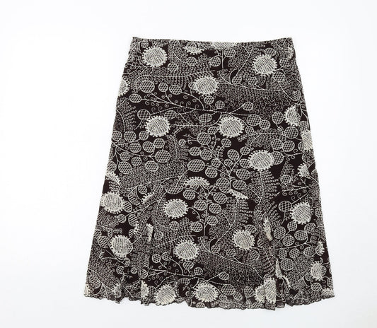 Shannon Womens Brown Geometric Polyester Swing Skirt Size L