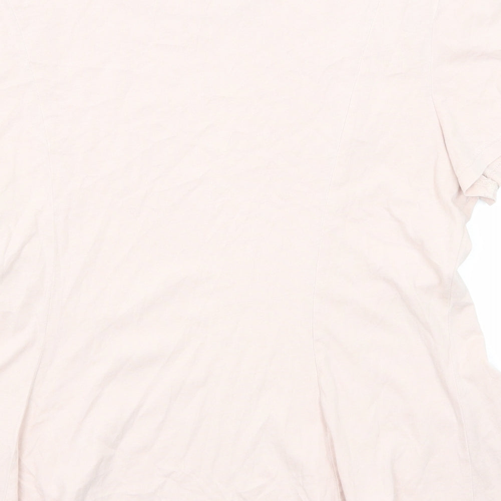 Gap Womens Pink Cotton Basic T-Shirt Size L Round Neck