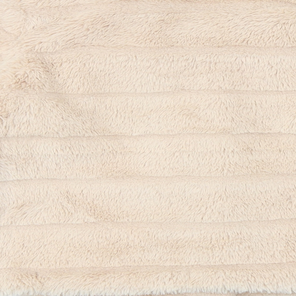 Brand and care label for Little Miss girls’ beige jacket, size XS, snap - faux fur