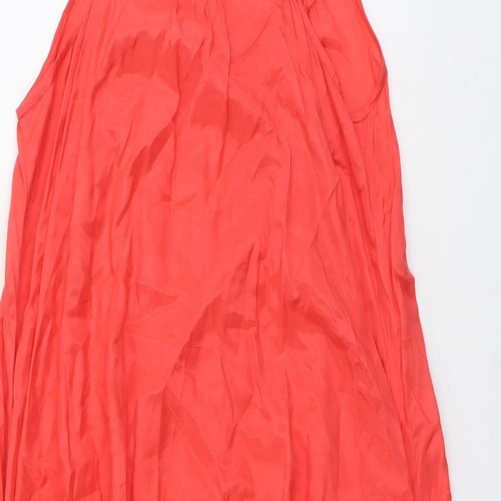River Island Womens Red Viscose A-Line Size 10 Scoop Neck Pullover - 3D Flowers