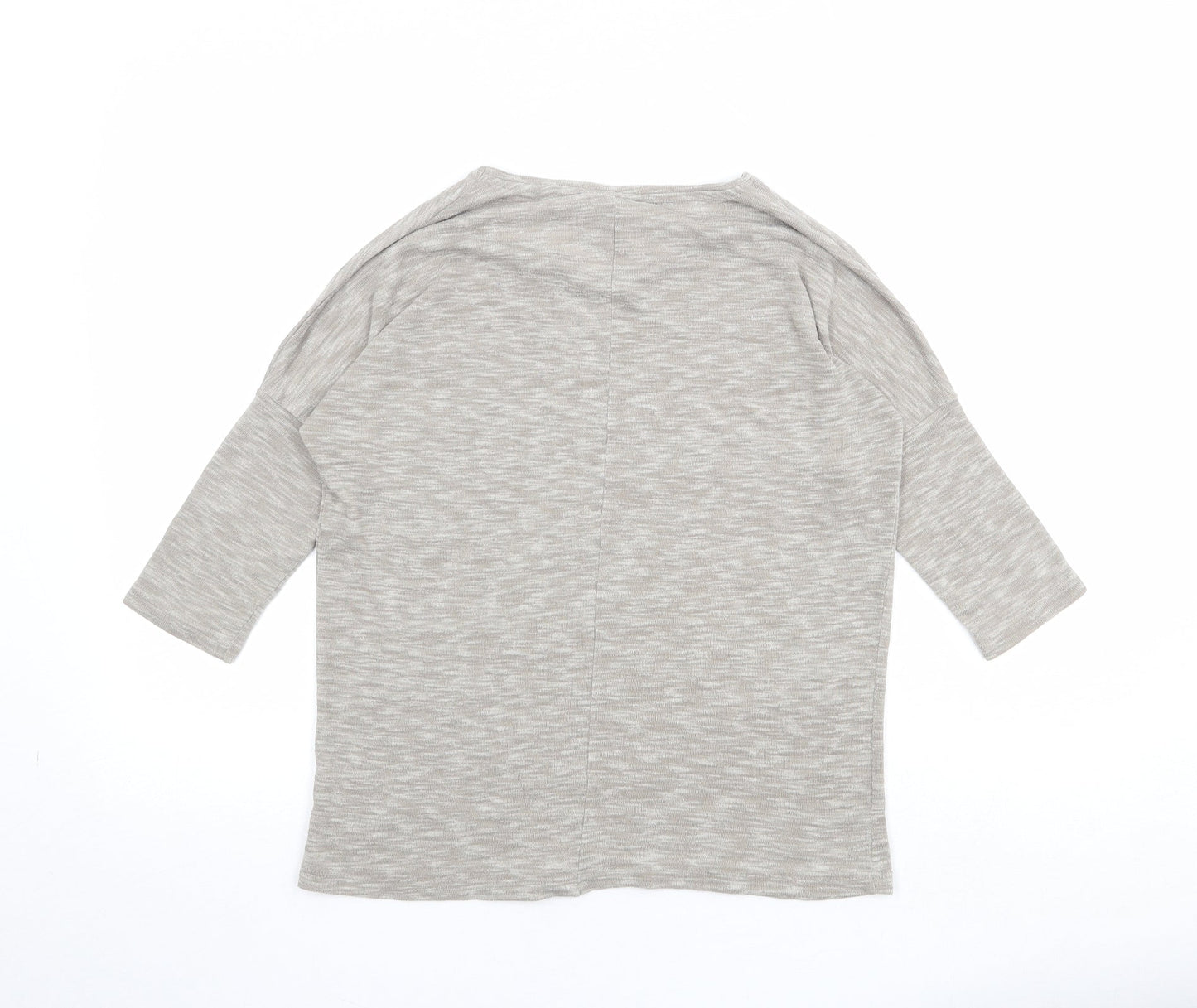 VERO MODA Womens Beige Polyester Basic T-Shirt Size S Scoop Neck