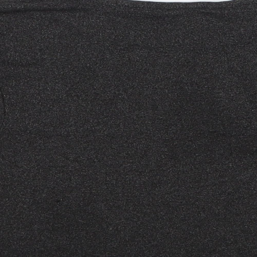 Brave Soul Womens Grey Polyester Basic T-Shirt Size XS Boat Neck