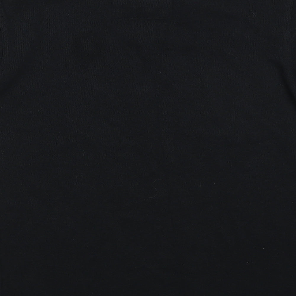 Luke Boys Black Cotton Basic Polo Size 14-15 Years Collared Pullover