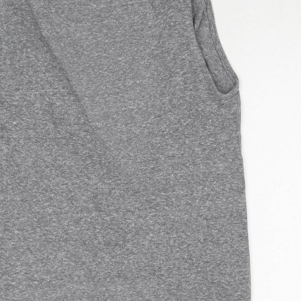 Silence + Noise Womens Grey Polyester Basic Tank Size S Scoop Neck