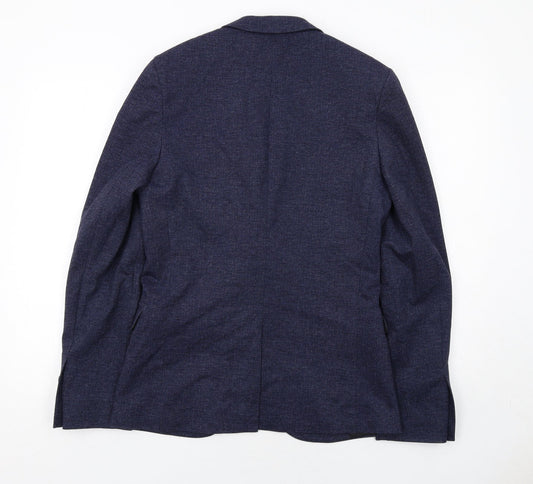 Topman Mens Blue Viscose Jacket Suit Jacket Size 36 Regular