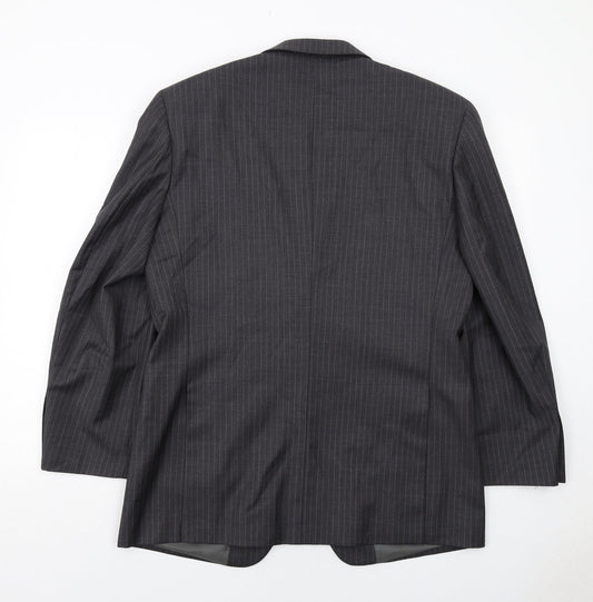 Butler and Webb Mens Grey Striped Wool Jacket Suit Size 40 Regular