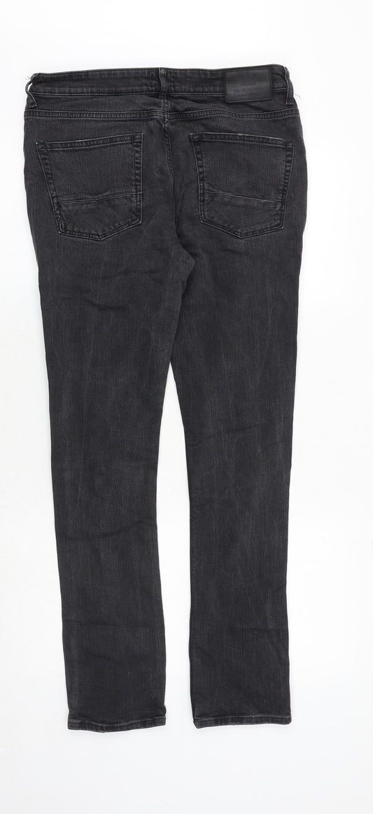 River Island Mens Grey Cotton Skinny Jeans Size 32 in Regular Zip