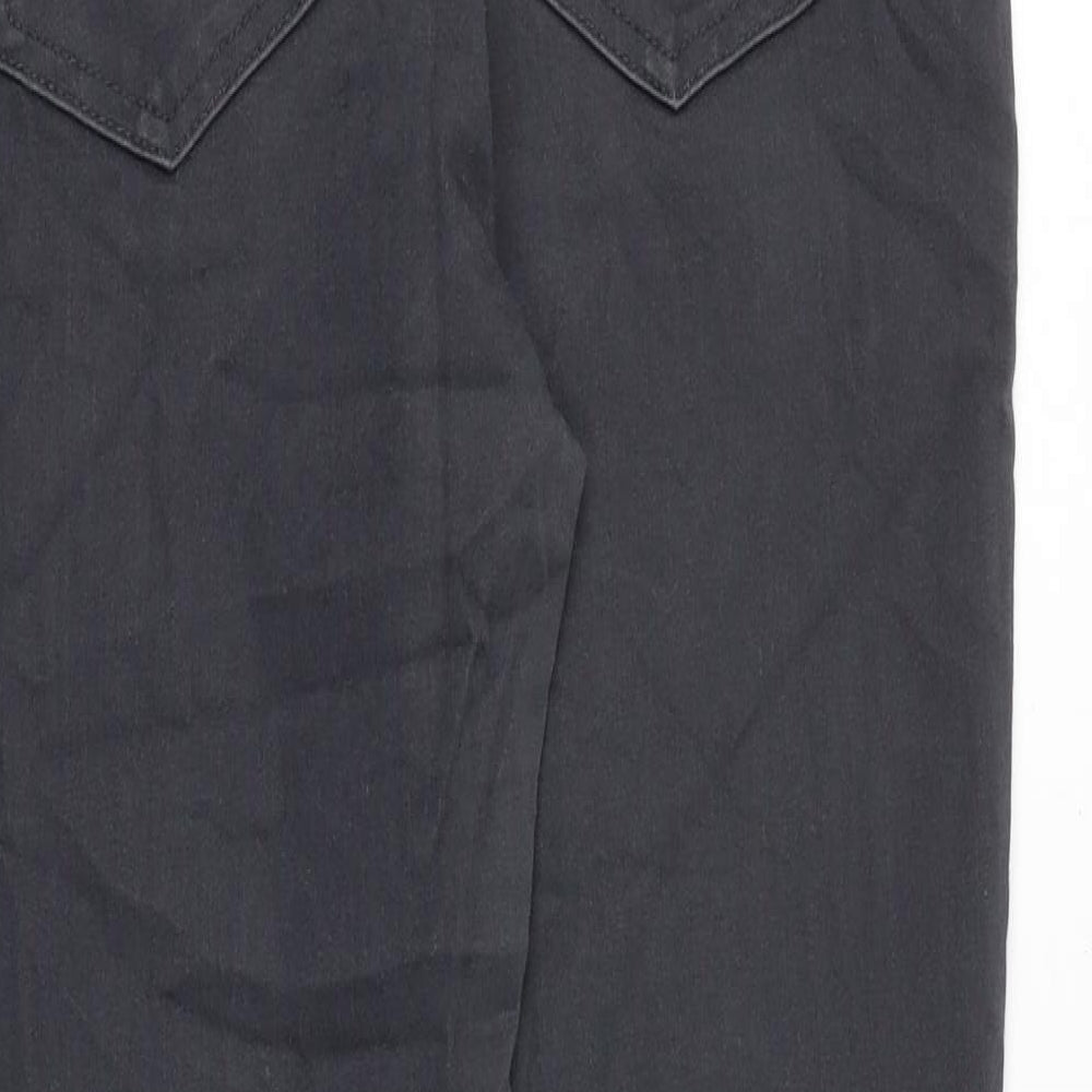 Marks and Spencer Womens Grey Cotton Skinny Jeans Size 14 Regular Zip