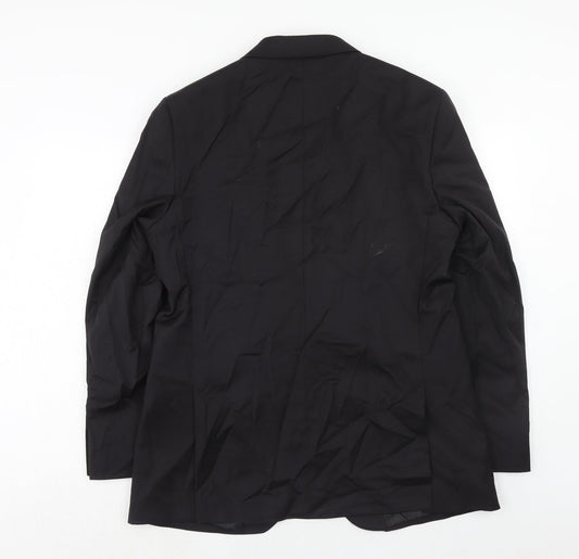 Marks and Spencer Mens Black Polyester Jacket Suit Jacket Size 42 Regular