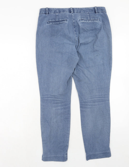 Gap Womens Blue Cotton Tapered Jeans Size 14 Regular Hook & Eye