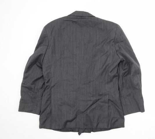 Marks and Spencer Mens Grey Striped Polyester Jacket Suit Jacket Size 38 Regular
