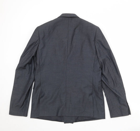 New Look Mens Grey Polyester Jacket Suit Jacket Size 40 Regular