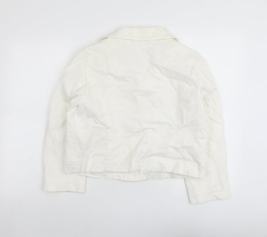 Todays Woman Womens Ivory Jacket Blazer Size 16 Button