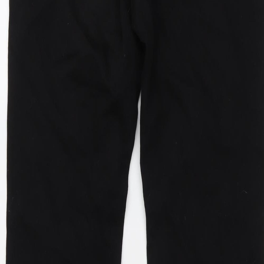 Brand and care label for ESPRIT women’s black cotton straight jeans, size UK 29, in, 32-inch leg regular button