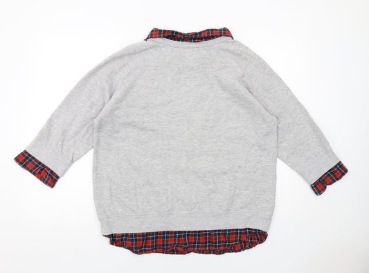Metropolitan Womens Grey Cotton Pullover Sweatshirt Size L Pullover - Shirt Insert