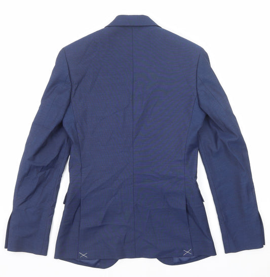 Marks and Spencer Mens Blue Polyester Jacket Suit Jacket Size 34 Regular
