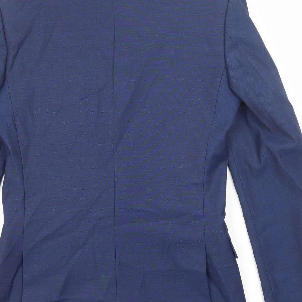 Marks and Spencer Mens Blue Polyester Jacket Suit Jacket Size 34 Regular