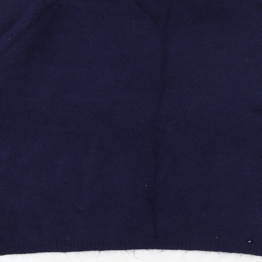 Marks and Spencer Womens Blue Boat Neck Polyamide Pullover Jumper Size 10