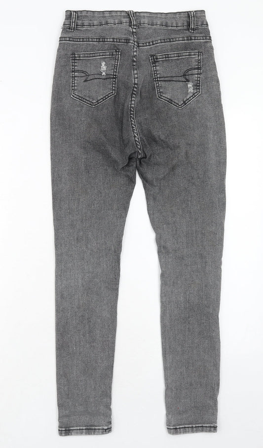 Denim Wise Womens Grey Cotton Skinny Jeans Size 10 Regular Zip