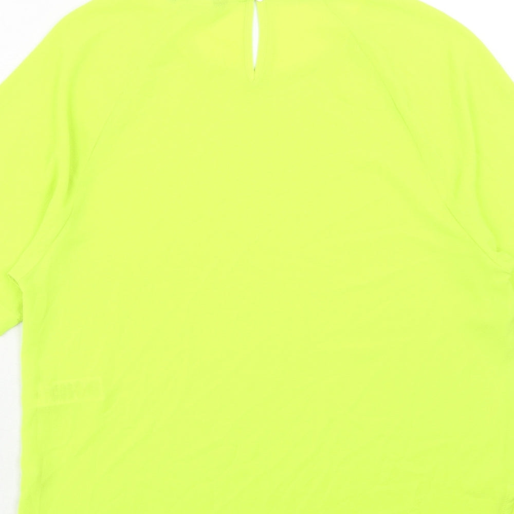Marks and Spencer Womens Green Polyester Basic T-Shirt Size 10 Round Neck